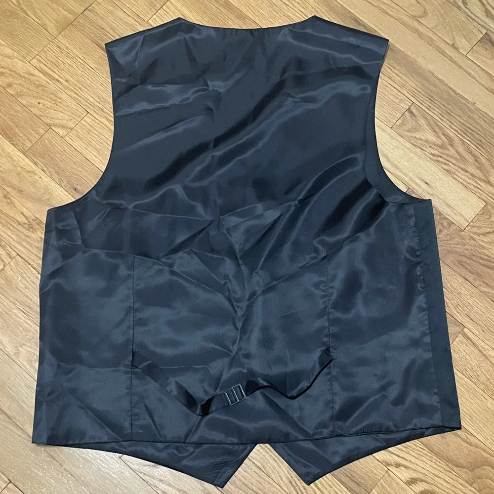 Bergamo New‎ York Men's XL Vest Black Formal Dress Suit Waistcoat Lightweight